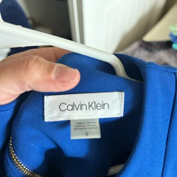 Calvin Klein Blue Puff Sleeve Sheath Dress - Picture 3 of 3